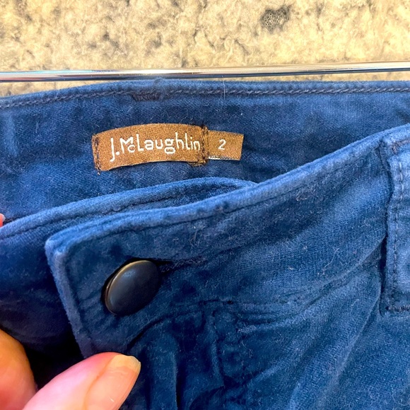 J. McLaughlin blue velvet Watson suede skinny pants size 2 - Picture 4 of 6